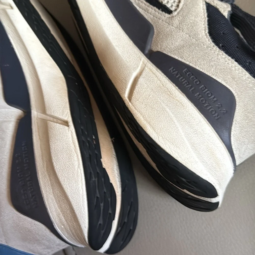 Ecco‎ Biom Street Sneakers Men's Size 5.5 Navy Beige Lace Up Athletic Shoes